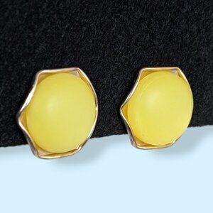 (2/$20) Vintage Triad Yellow Earrings